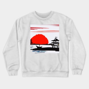 Japanese fisherman house Crewneck Sweatshirt